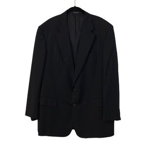 D'avenza Roma Black With Blue Stripe Wool Blazer - image 1